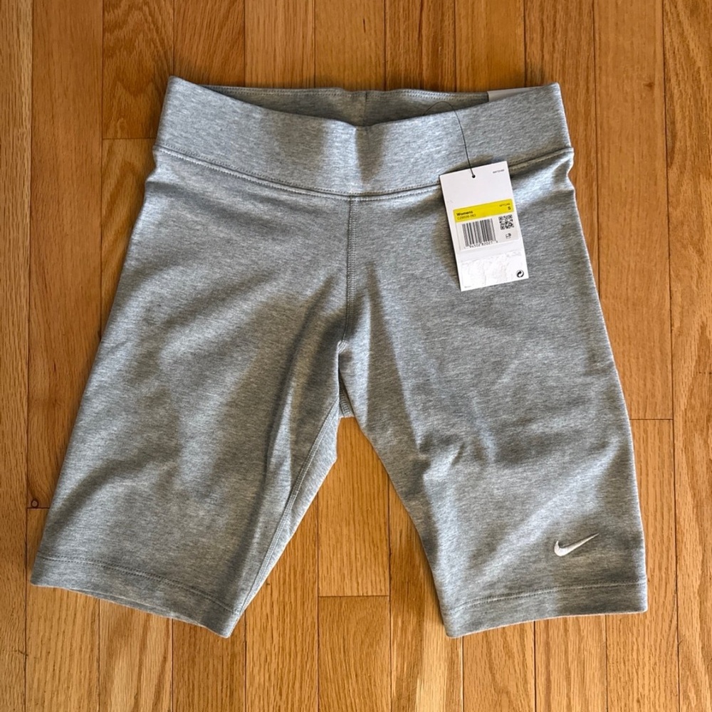 Nike Light Gray Women's Bike Shorts with Swoosh